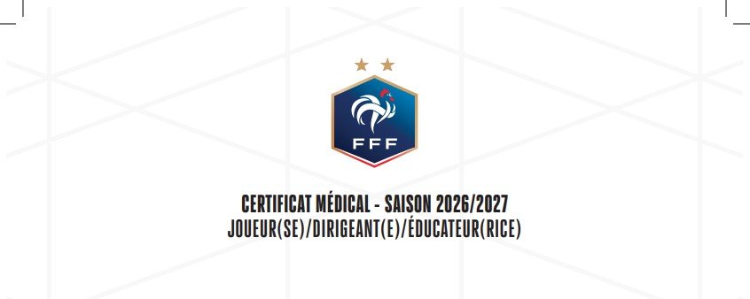 Modèle Certificat Médical FFF Vierge 2026 2027 PDF